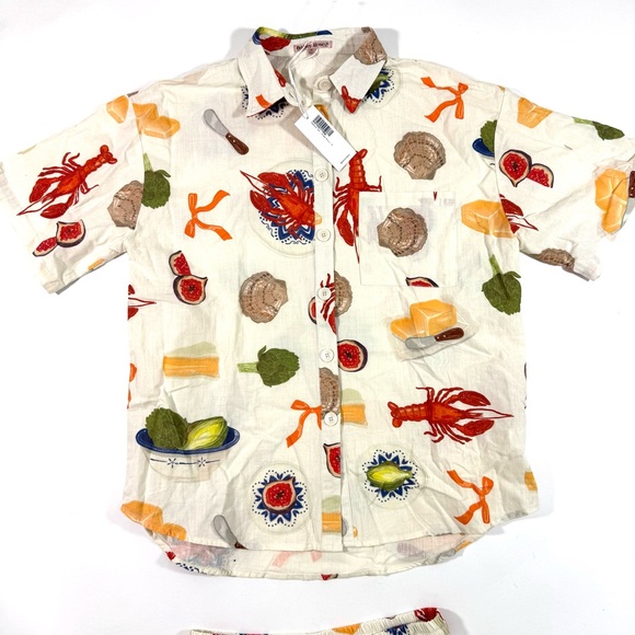 New Petal & Pup Bailey Rose Hampton Short Set Ivory Bon Appetit - Picture 3 of 11